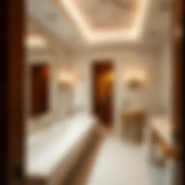 Elegance in Marble: A Look at Wynn's Lavish Bathrooms Luxurious marble bathroom with elegant fixtures